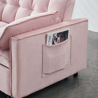 Convertible 3-in-1 Velvet Sofa Bed - Stylish 55 Seating for Living Room or Bedroom