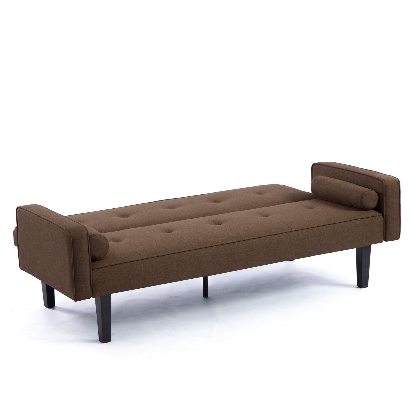 Convertible 3-seater Futon Sofa Bed with Wood Legs