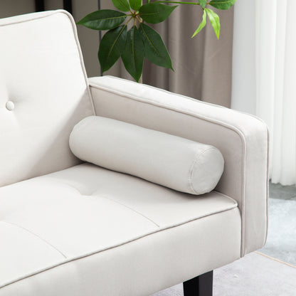 Convertible 3-seater Futon Sofa Bed with Wood Legs