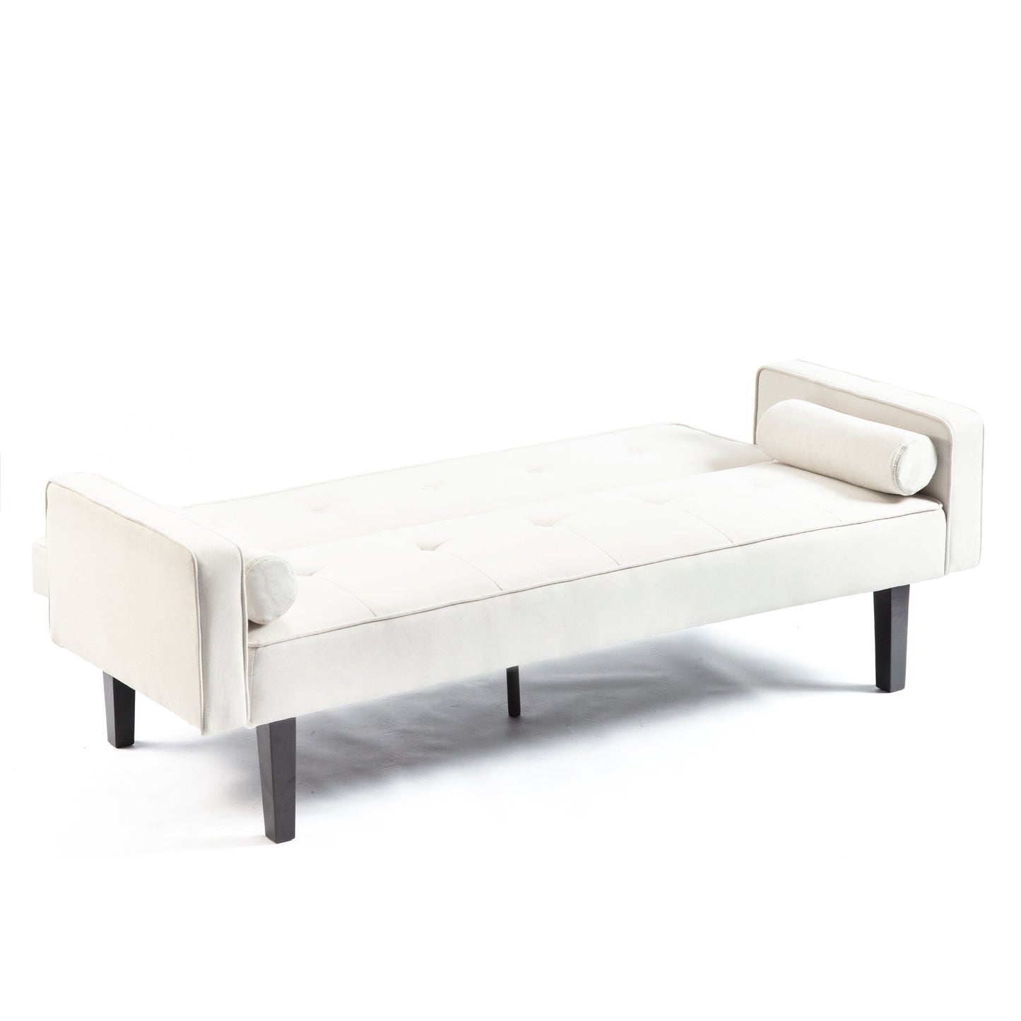 Convertible 3-seater Futon Sofa Bed with Wood Legs