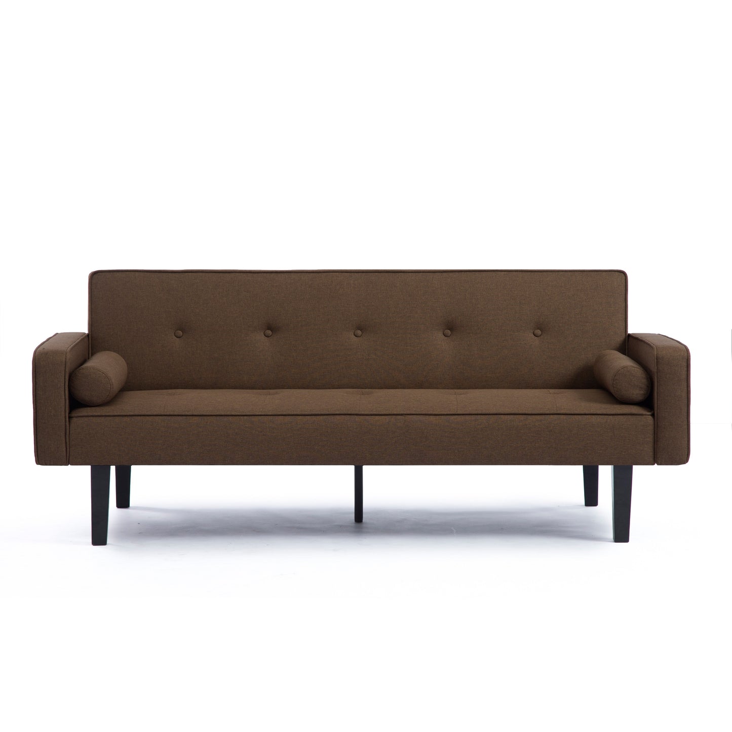 Convertible 3-seater Futon Sofa Bed with Wood Legs