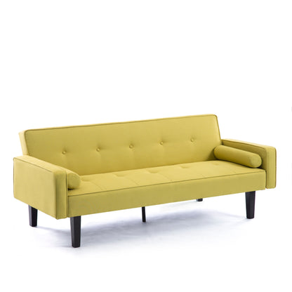Convertible 3-seater Futon Sofa Bed with Wood Legs