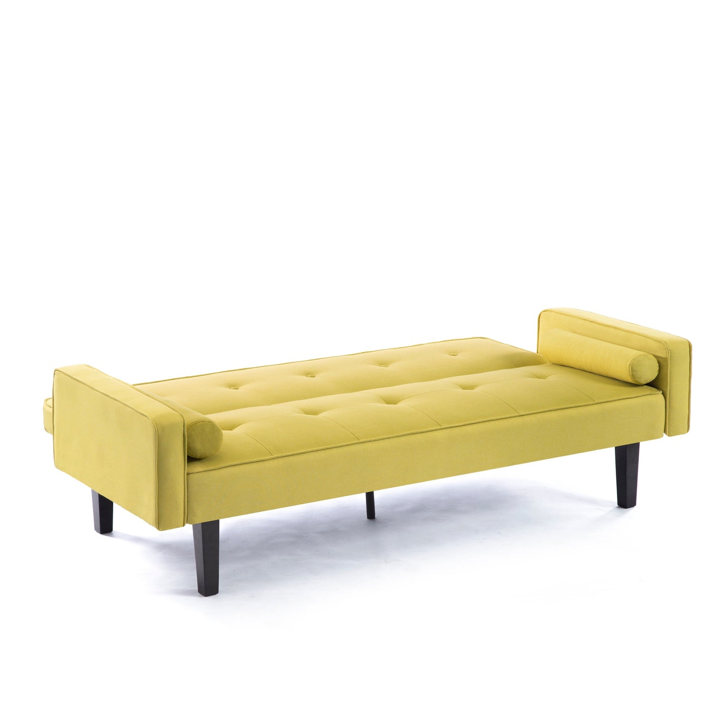 Convertible 3-seater Futon Sofa Bed with Wood Legs
