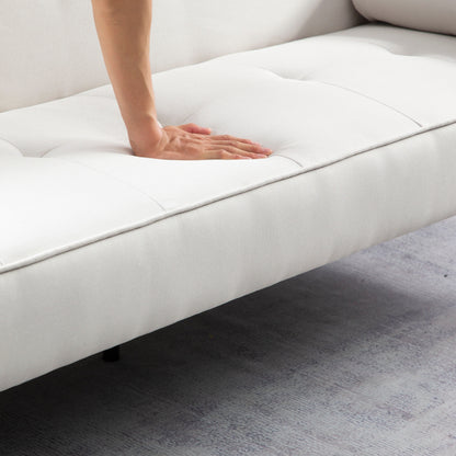 Convertible 3-seater Futon Sofa Bed with Wood Legs