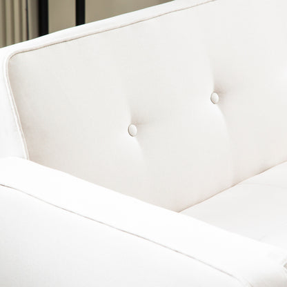 Convertible 3-seater Futon Sofa Bed with Wood Legs