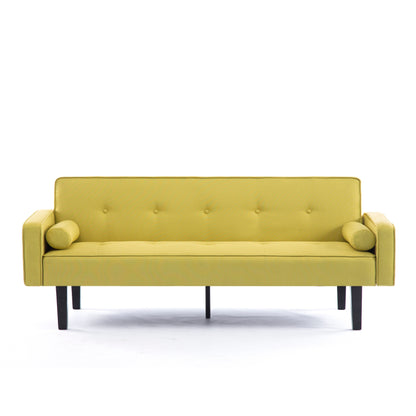 Convertible 3-seater Futon Sofa Bed with Wood Legs