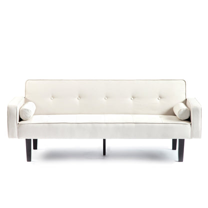 Convertible 3-seater Futon Sofa Bed with Wood Legs