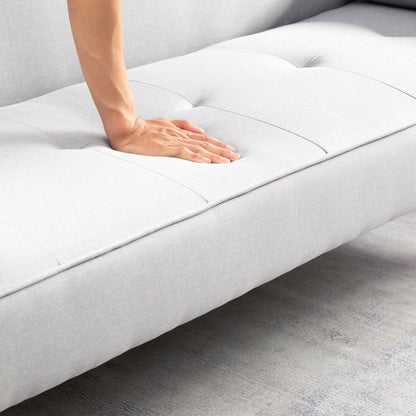 Convertible 3-seater Futon Sofa Bed with Wood Legs