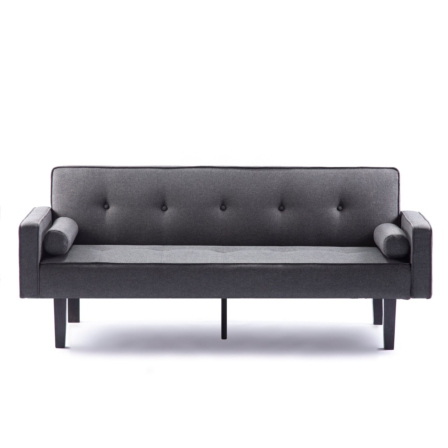 Convertible 3-seater Futon Sofa Bed with Wood Legs
