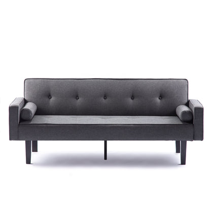 Convertible 3-seater Futon Sofa Bed with Wood Legs