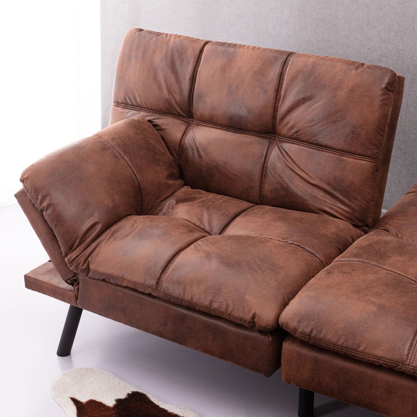 Convertible Futon Couch Bed, Modern Folding Sleeper Sofa