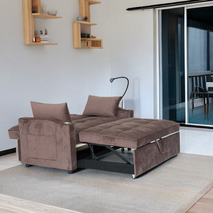 Convertible Pullout Loveseat Sofa Bed with Phone Holder