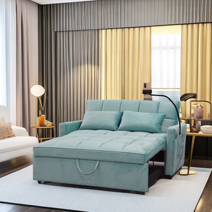 Convertible Pullout Loveseat Sofa Bed with Phone Holder