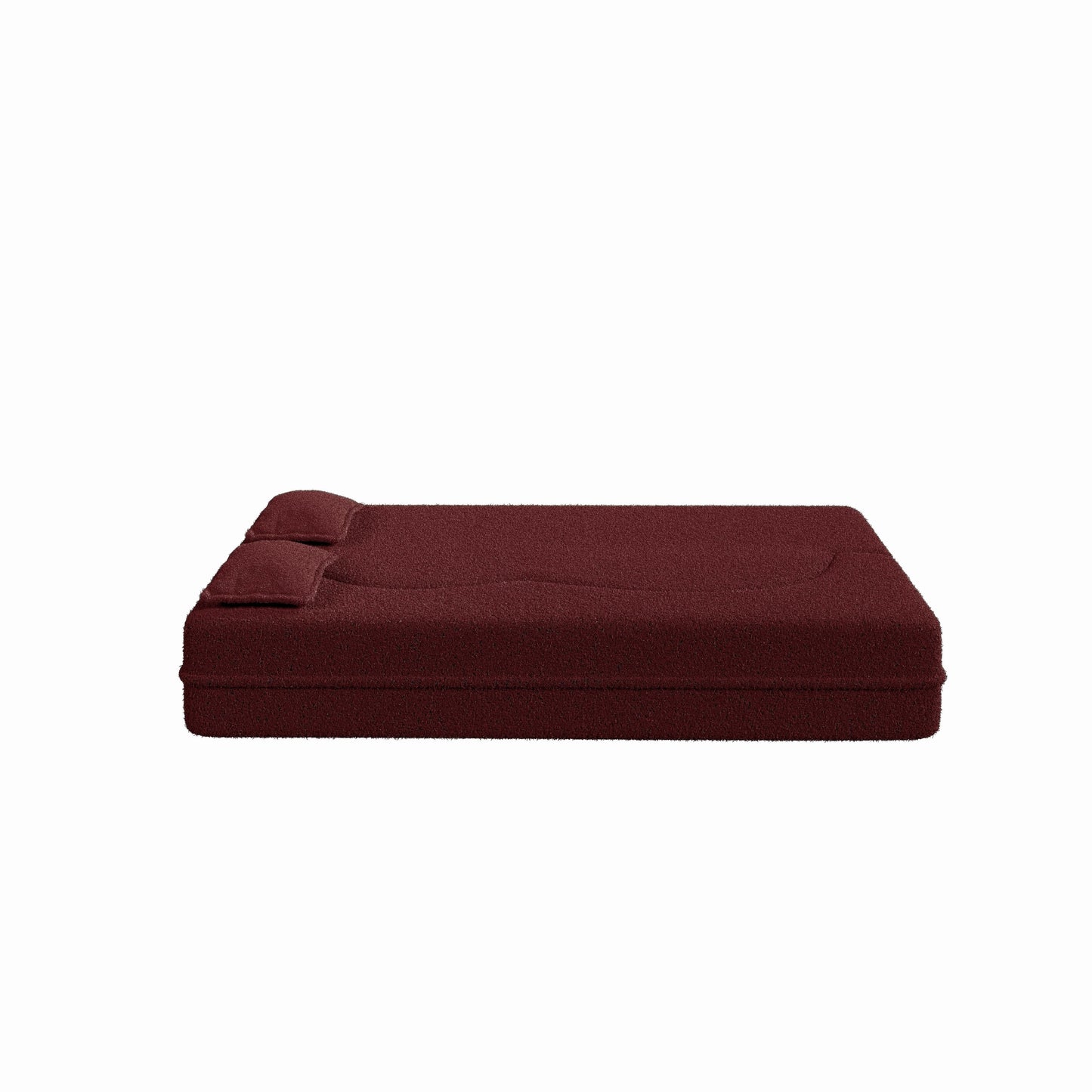 Convertible Teddy Fabric Foam-Filled Sleeper Sofa Bed