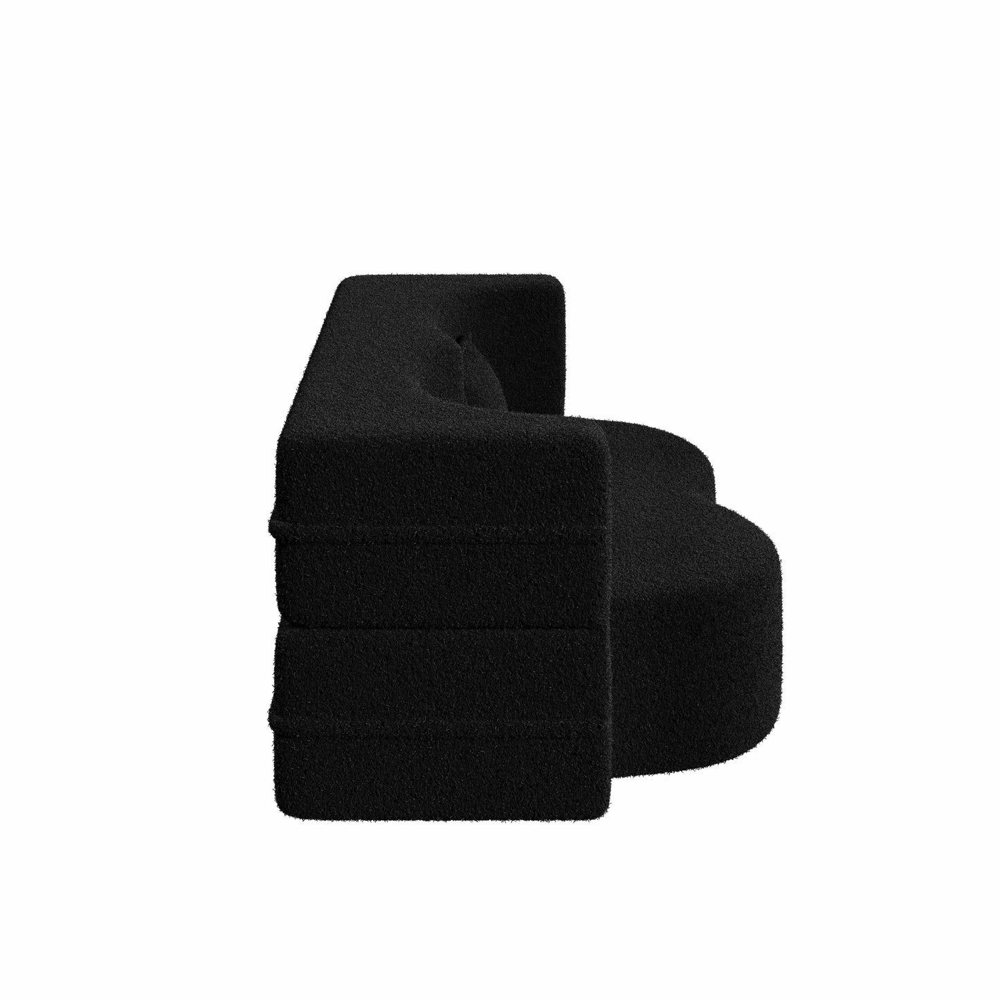 Convertible Teddy Fabric Foam-Filled Sleeper Sofa Bed