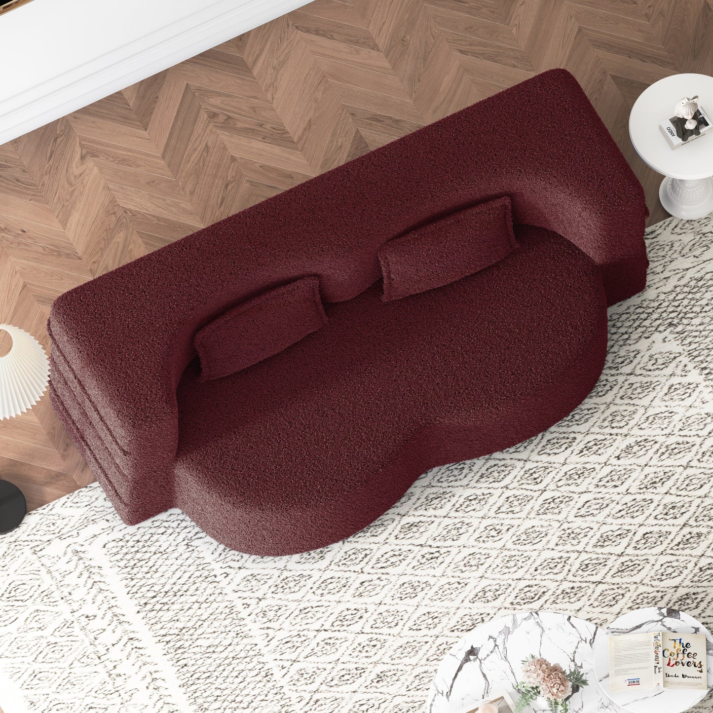 Convertible Teddy Fabric Foam-Filled Sleeper Sofa Bed