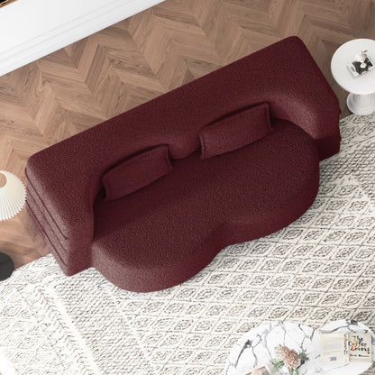 Convertible Teddy Fabric Foam-Filled Sleeper Sofa Bed