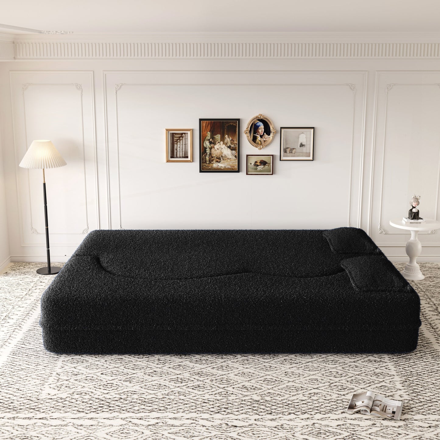Convertible Teddy Fabric Foam-Filled Sleeper Sofa Bed