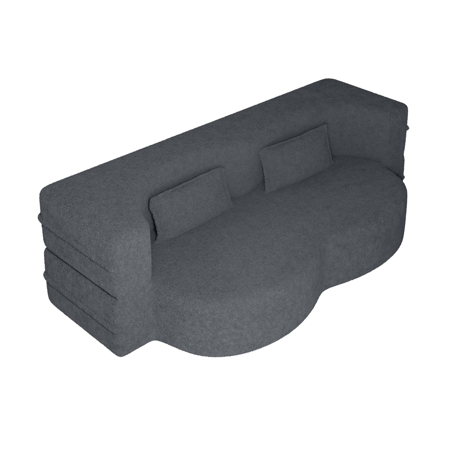 Convertible Teddy Fabric Foam-Filled Sleeper Sofa Bed