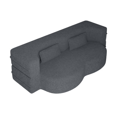 Convertible Teddy Fabric Foam-Filled Sleeper Sofa Bed