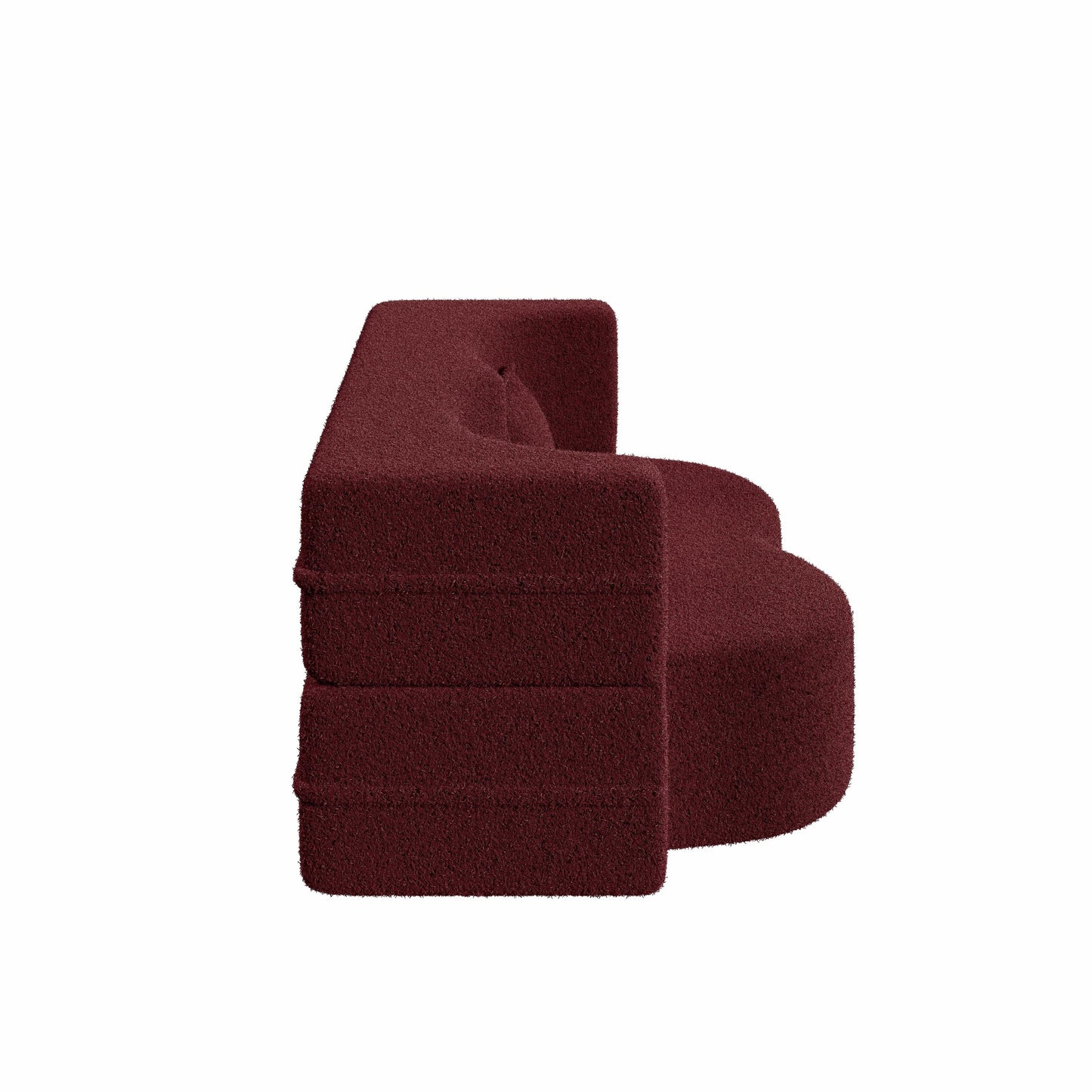 Convertible Teddy Fabric Foam-Filled Sleeper Sofa Bed