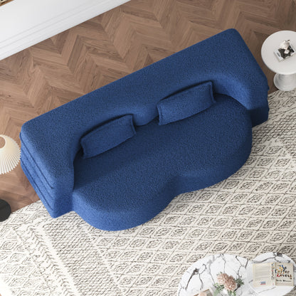 Convertible Teddy Fabric Foam-Filled Sleeper Sofa Bed