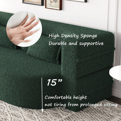 Convertible Teddy Fabric Foam-Filled Sleeper Sofa Bed