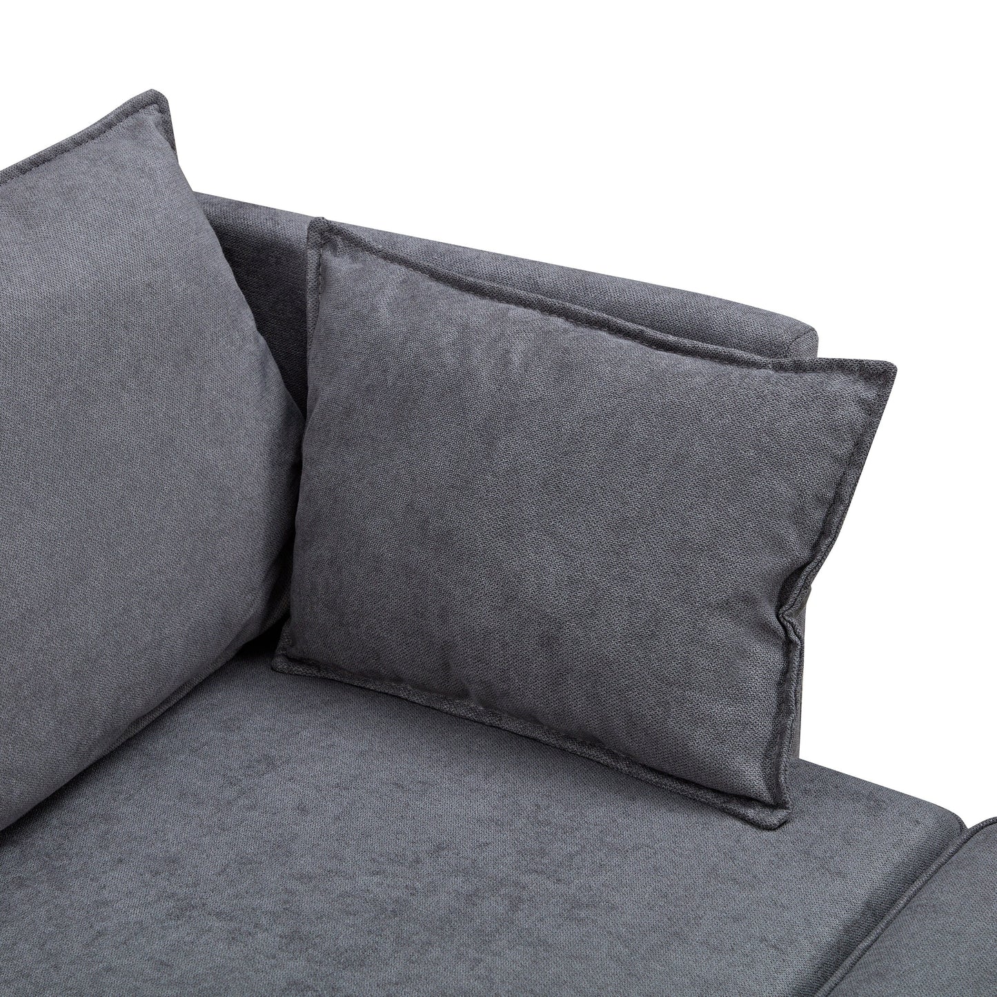 Convertible U-Shaped Modular Sectional Sofa with Storage Ottoman and Reversible Chaise for Living Room