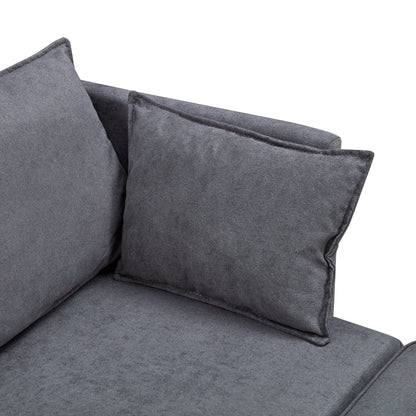 Convertible U-Shaped Modular Sectional Sofa with Storage Ottoman and Reversible Chaise for Living Room