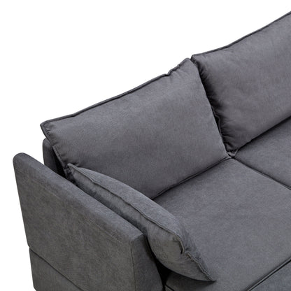 Convertible U-Shaped Modular Sectional Sofa with Storage Ottoman and Reversible Chaise for Living Room