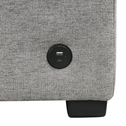 Convertible U-Shaped Sectional Sofa with Pull-Out Bed, USB Ports and Cup Holders for Living Room