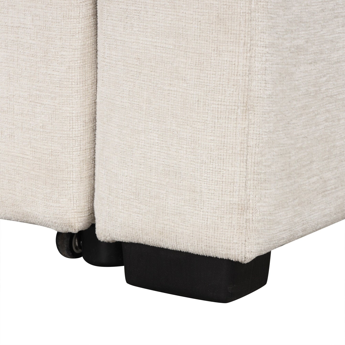 Convertible U-Shaped Sectional Sofa with Pull-Out Bed, USB Ports and Cup Holders for Living Room