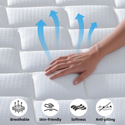 Cool 10/12 Plush Gel Memory Foam Pocket Spring Hybrid Mattress In A Box With Certipur-US Certified Memory Foam