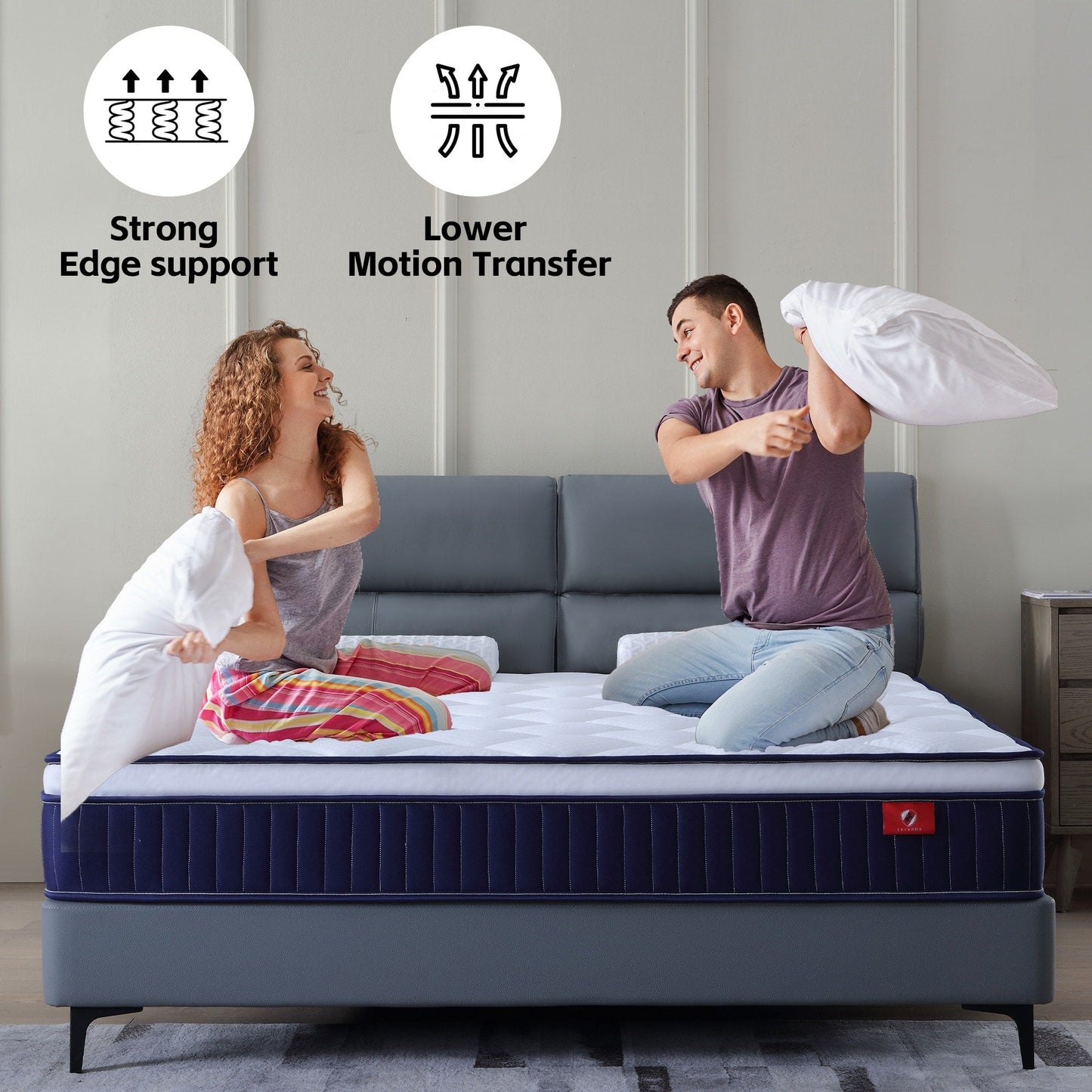 Cool 10/12 Plush Gel Memory Foam Pocket Spring Hybrid Mattress In A Box With Certipur-US Certified Memory Foam