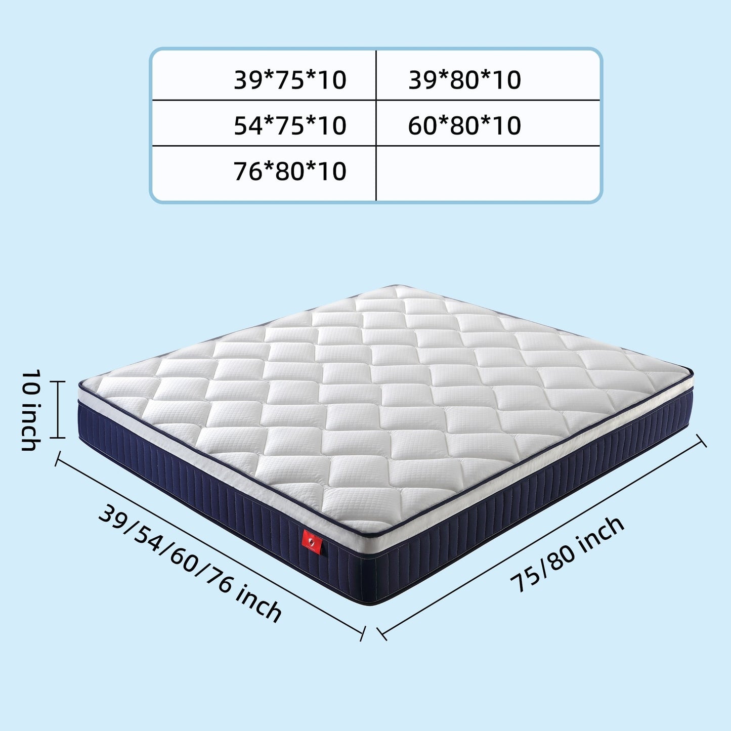 Cool 10/12 Plush Gel Memory Foam Pocket Spring Hybrid Mattress In A Box With Certipur-US Certified Memory Foam