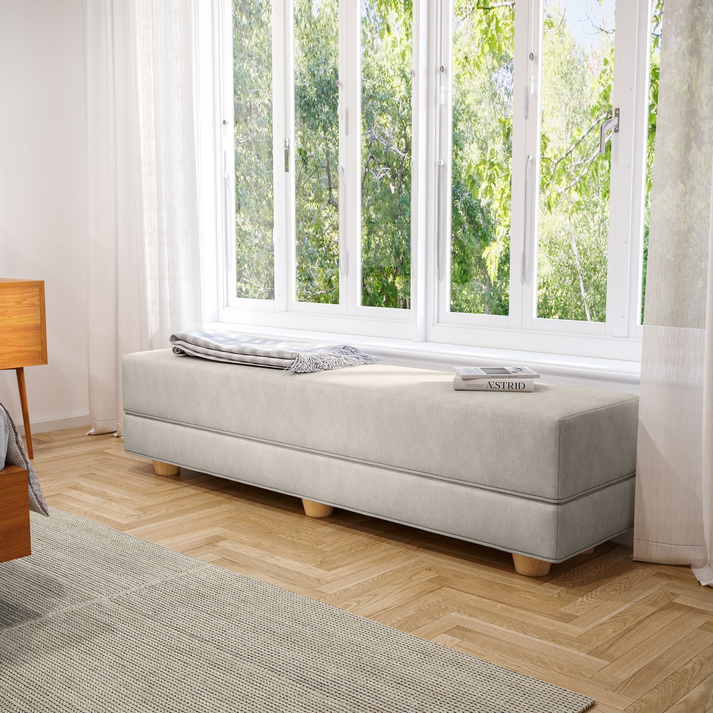 Jaxx Camden Convertible Bed Bench / Fold-Out Twin Guest Bed