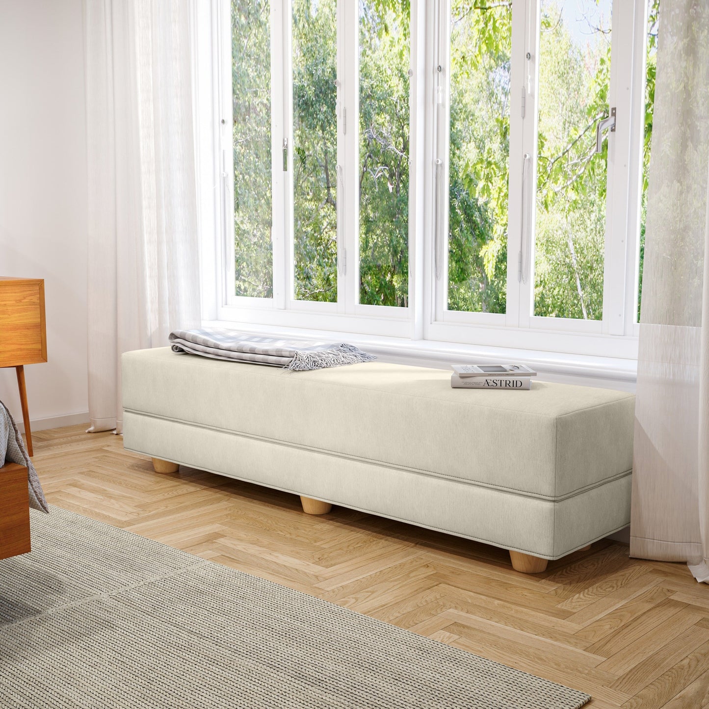 Jaxx Camden Convertible Bed Bench / Fold-Out Twin Guest Bed