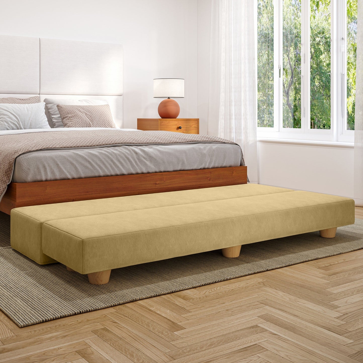 Jaxx Camden Convertible Bed Bench / Fold-Out Twin Guest Bed