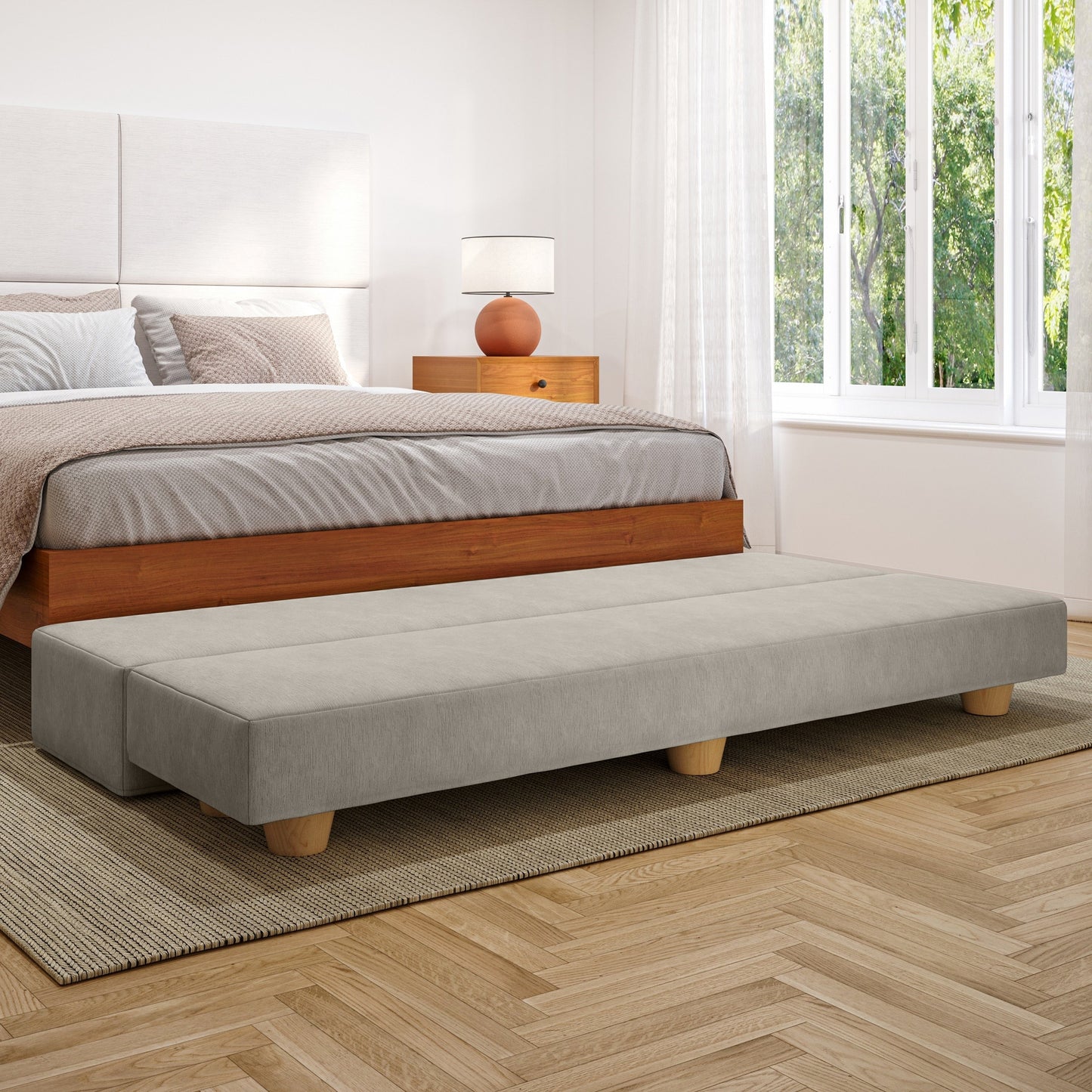 Jaxx Camden Convertible Bed Bench / Fold-Out Twin Guest Bed