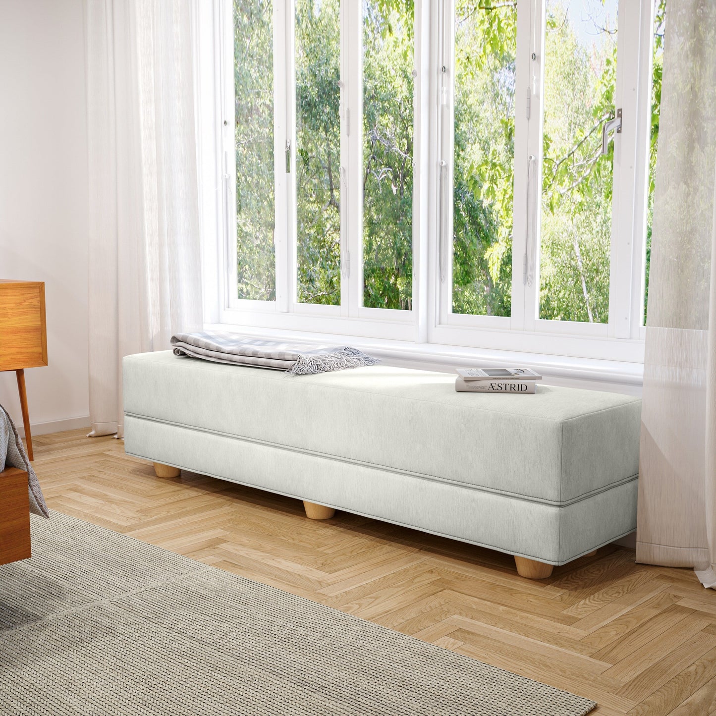 Jaxx Camden Convertible Bed Bench / Fold-Out Twin Guest Bed