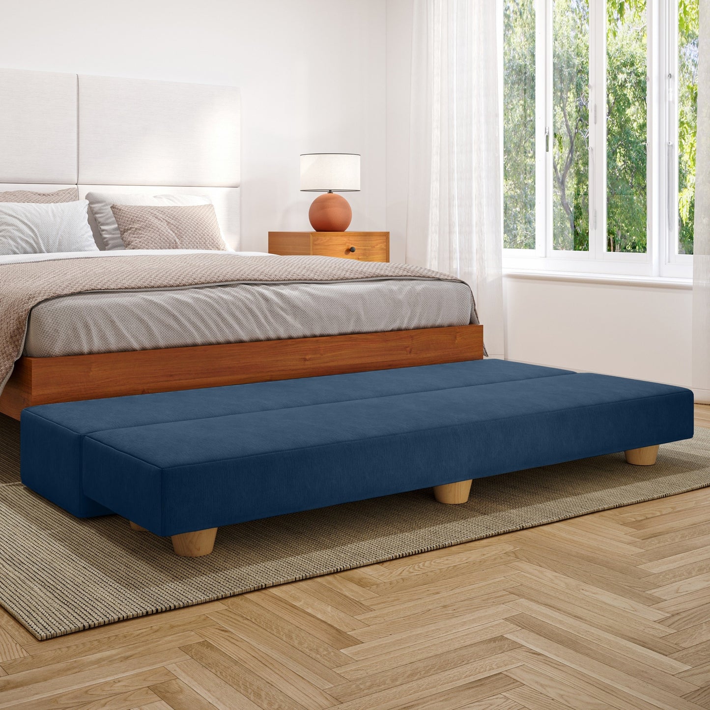 Jaxx Camden Convertible Bed Bench / Fold-Out Twin Guest Bed