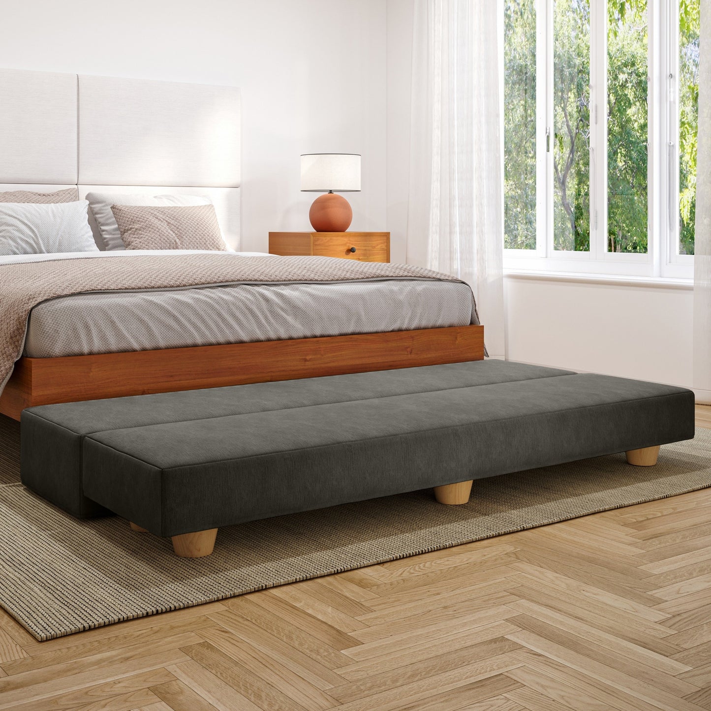 Jaxx Camden Convertible Bed Bench / Fold-Out Twin Guest Bed