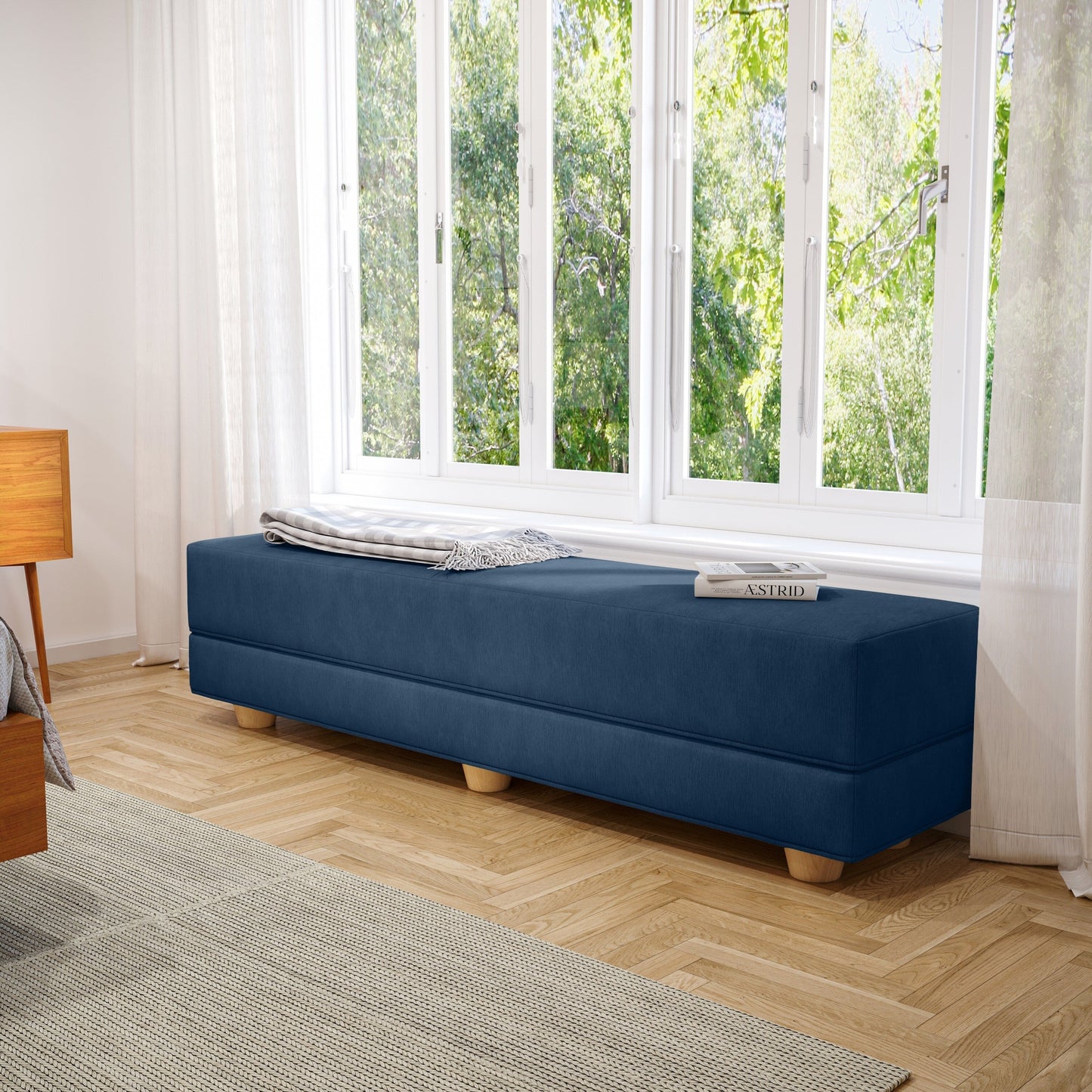 Jaxx Camden Convertible Bed Bench / Fold-Out Twin Guest Bed
