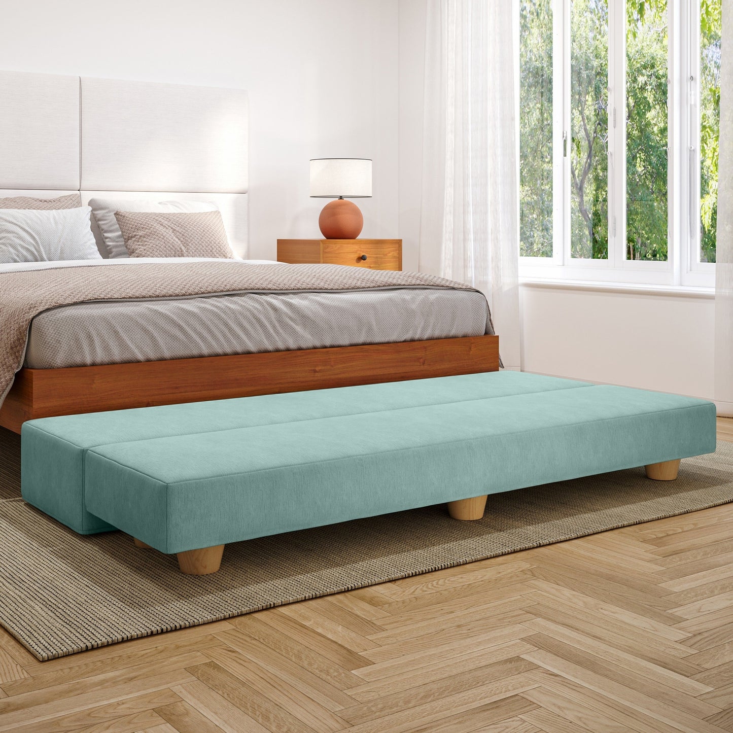 Jaxx Camden Convertible Bed Bench / Fold-Out Twin Guest Bed