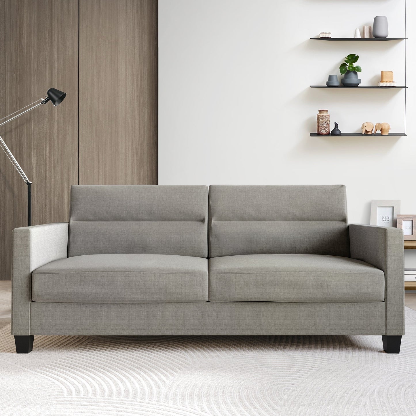 CraftPorch Clean and Minimalist Linen Upholstered Sofa