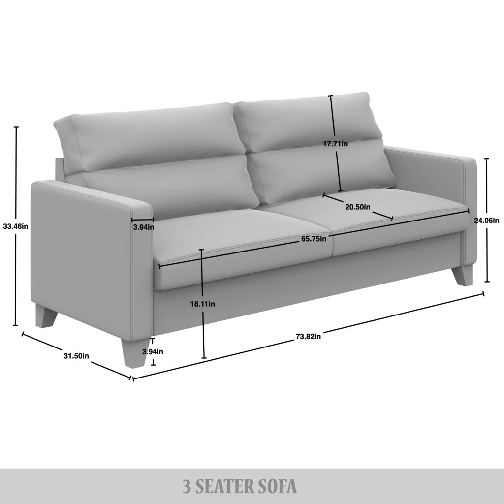 CraftPorch Clean and Minimalist Linen Upholstered Sofa