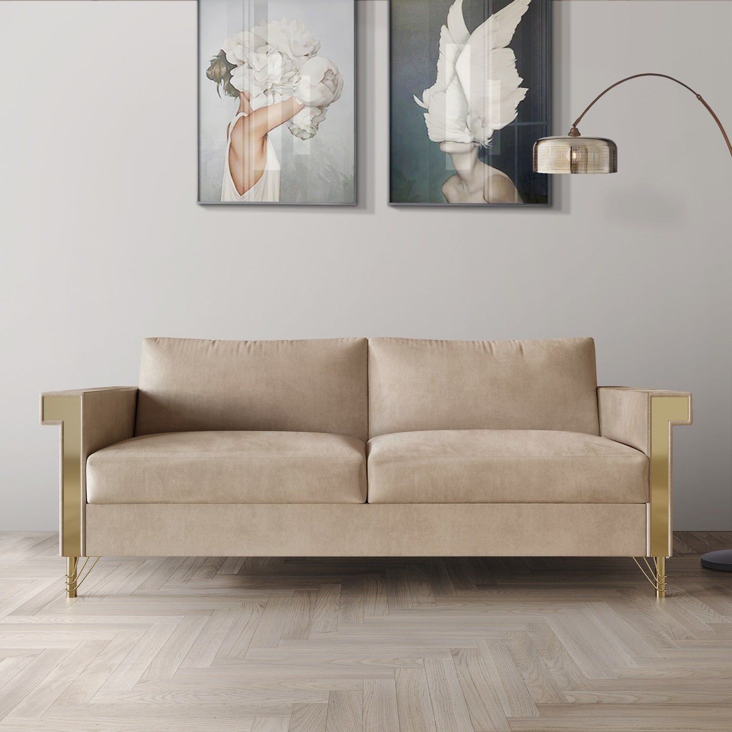 CraftPorch Luxurious Velvet Upholstered Sofa