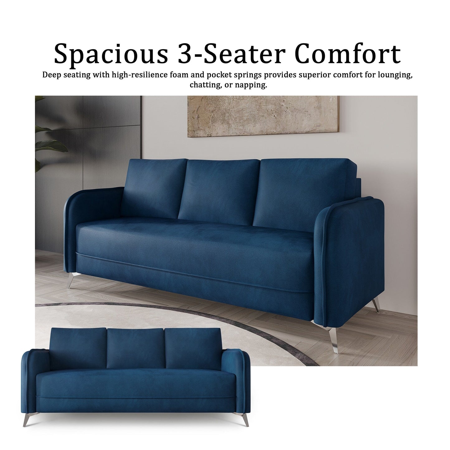 CraftPorch Luxurious Velvet Upholstered Sofa