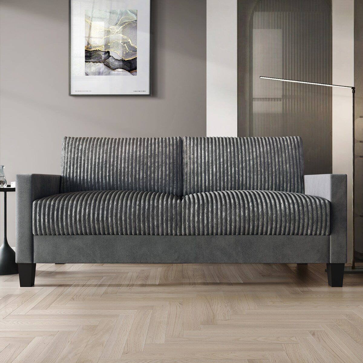 CraftPorch Corduroy Mid-Century Modern Velvet Upholstered Sofa