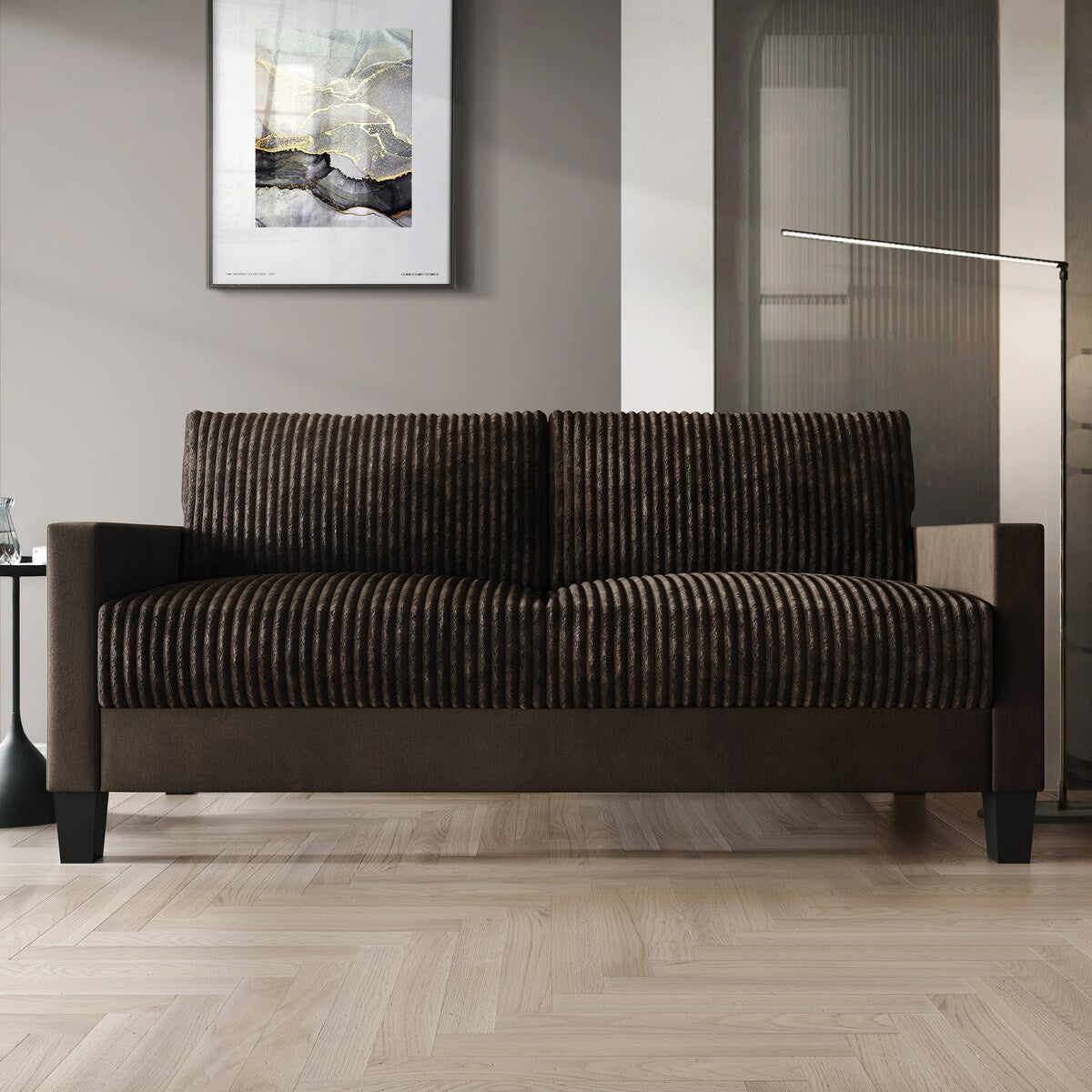 CraftPorch Corduroy Mid-Century Modern Velvet Upholstered Sofa